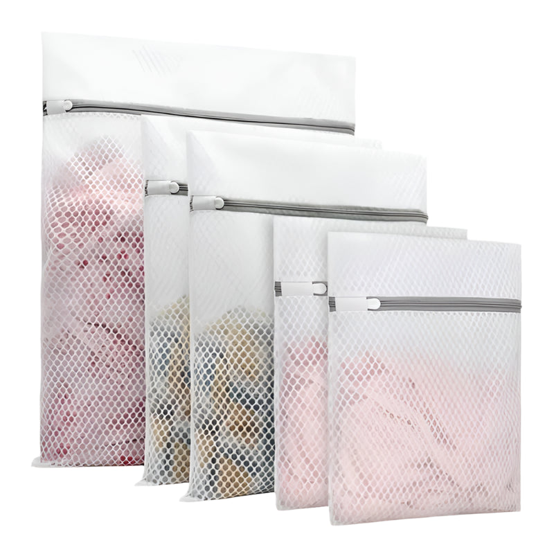 Durable Mesh Laundry Bags 5Pcs - Honeycomb Wash Organizer