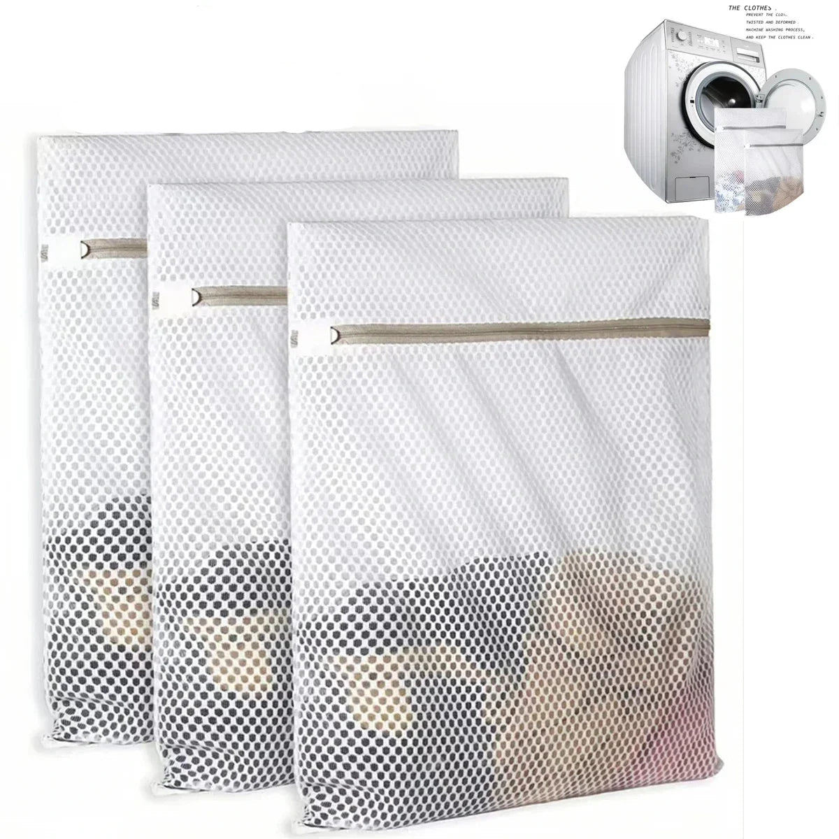 Honeycomb Mesh Laundry Bags for Delicates - Durable & Reusable