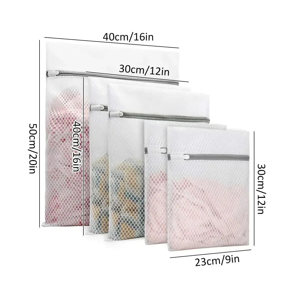 Durable Mesh Laundry Bags 5Pcs - Honeycomb Wash Organizer