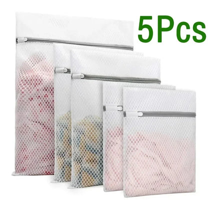 Durable Mesh Laundry Bags 5Pcs - Honeycomb Wash Organizer