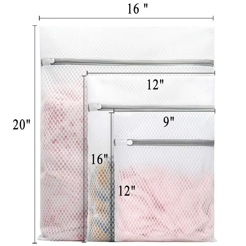 Durable Mesh Laundry Bags 5Pcs - Honeycomb Wash Organizer